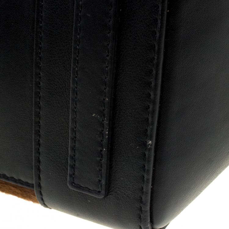 Pre Owned Ralph Lauren Tri Color Calf Hair Soft Leather Ricky Tote