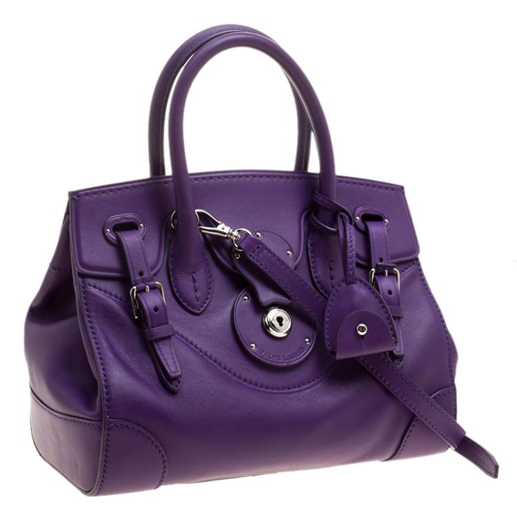 Pre Owned Ralph Lauren Orchid Leather Ricky Top Handle Bag
