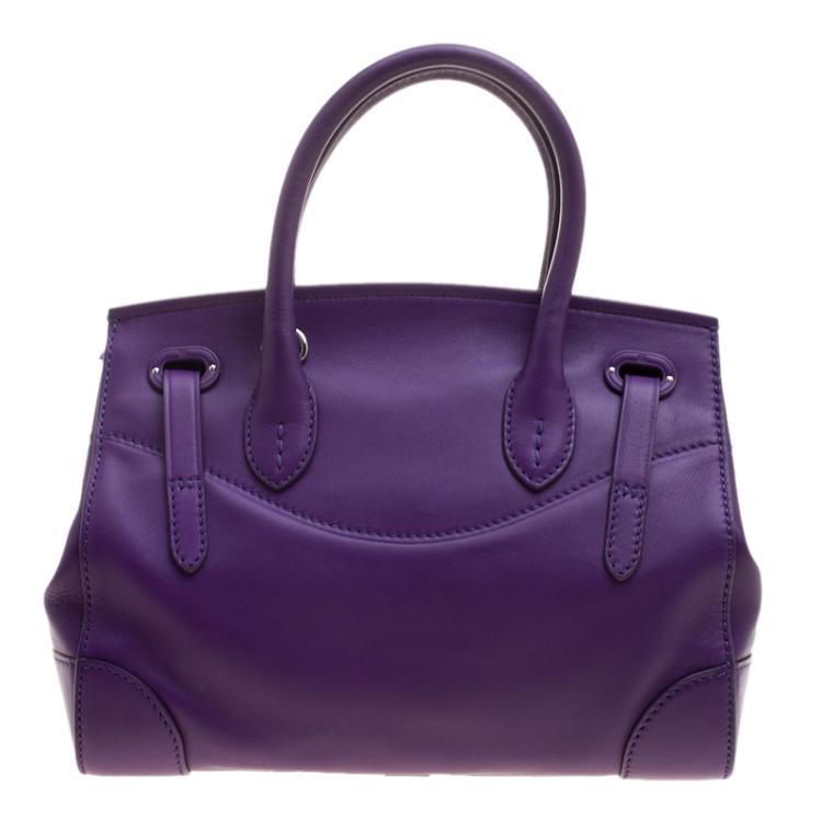 Pre Owned Ralph Lauren Orchid Leather Ricky Top Handle Bag