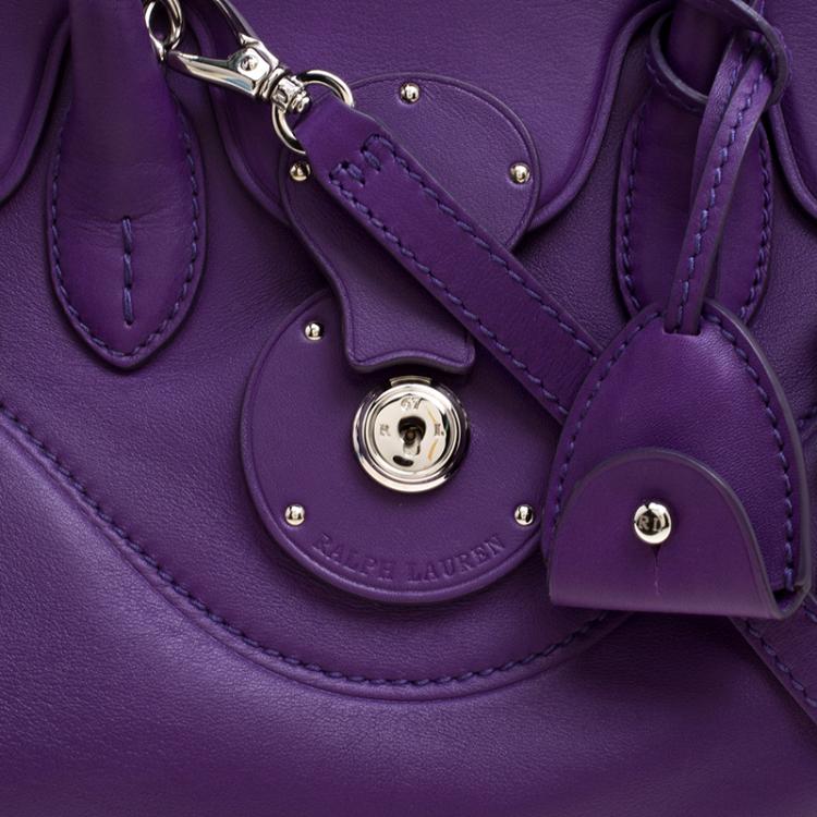 Pre Owned Ralph Lauren Orchid Leather Ricky Top Handle Bag