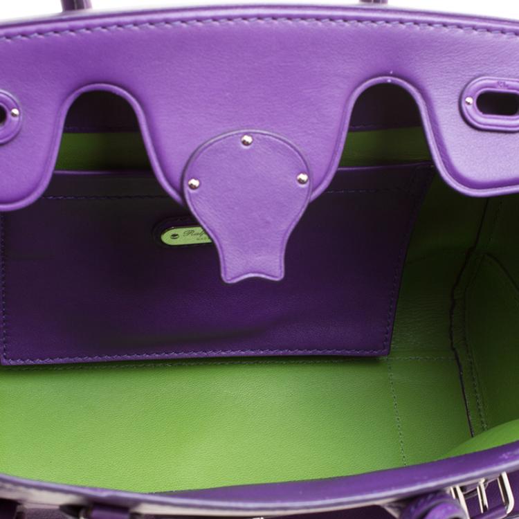 Pre Owned Ralph Lauren Orchid Leather Ricky Top Handle Bag