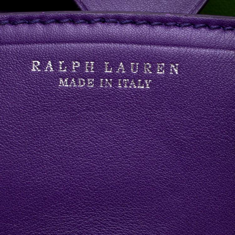 Pre Owned Ralph Lauren Orchid Leather Ricky Top Handle Bag
