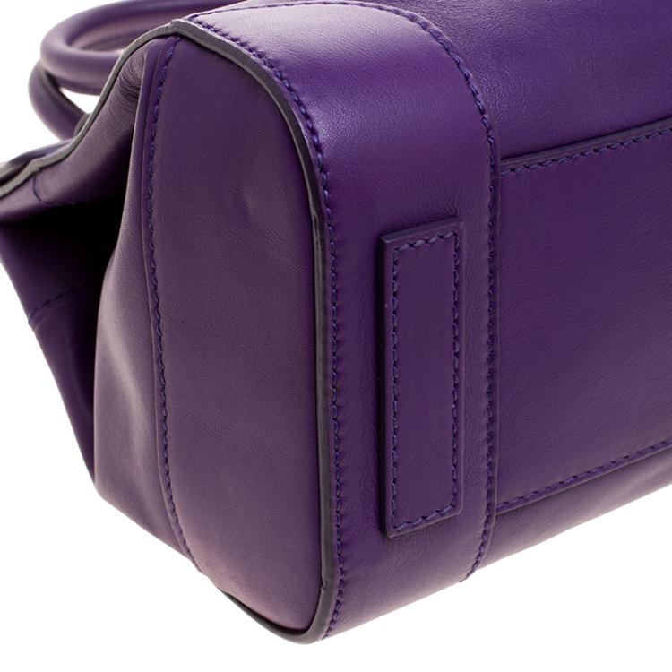 Pre Owned Ralph Lauren Orchid Leather Ricky Top Handle Bag