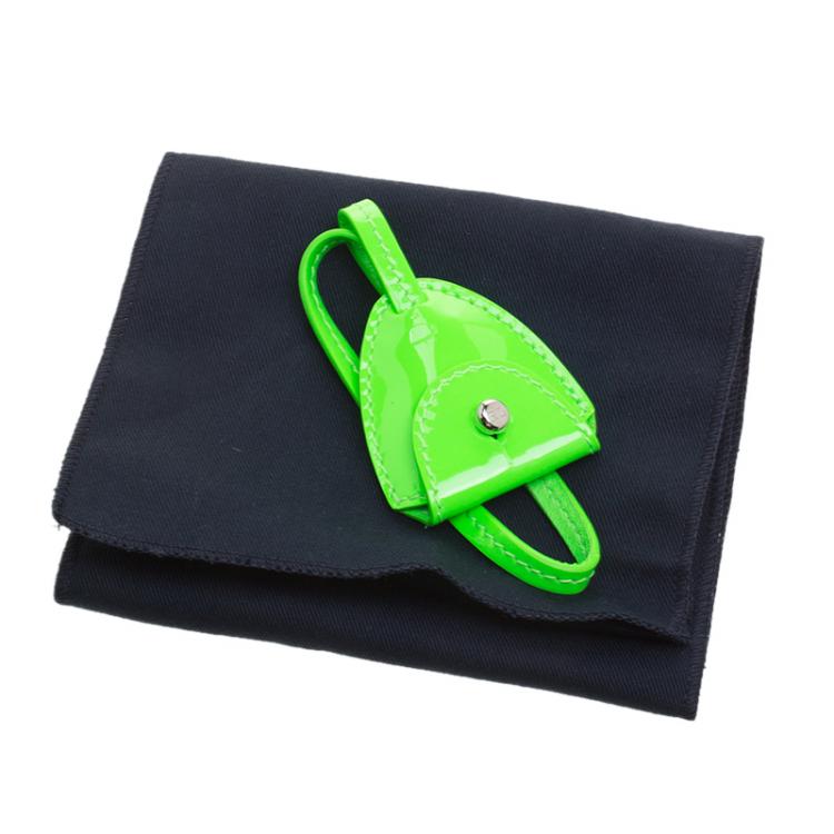 Pre Owned Ralph Lauren Neon Green Patent Leather Ricky Chain Shoulder Bag