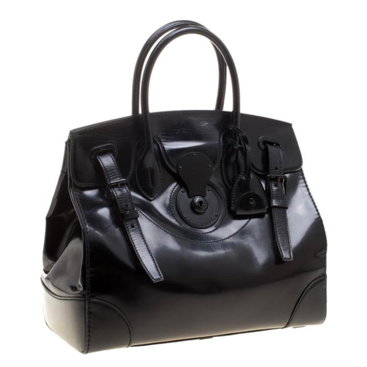 Pre Owned Ralph Lauren Black Patent Leather Ricky Tote
