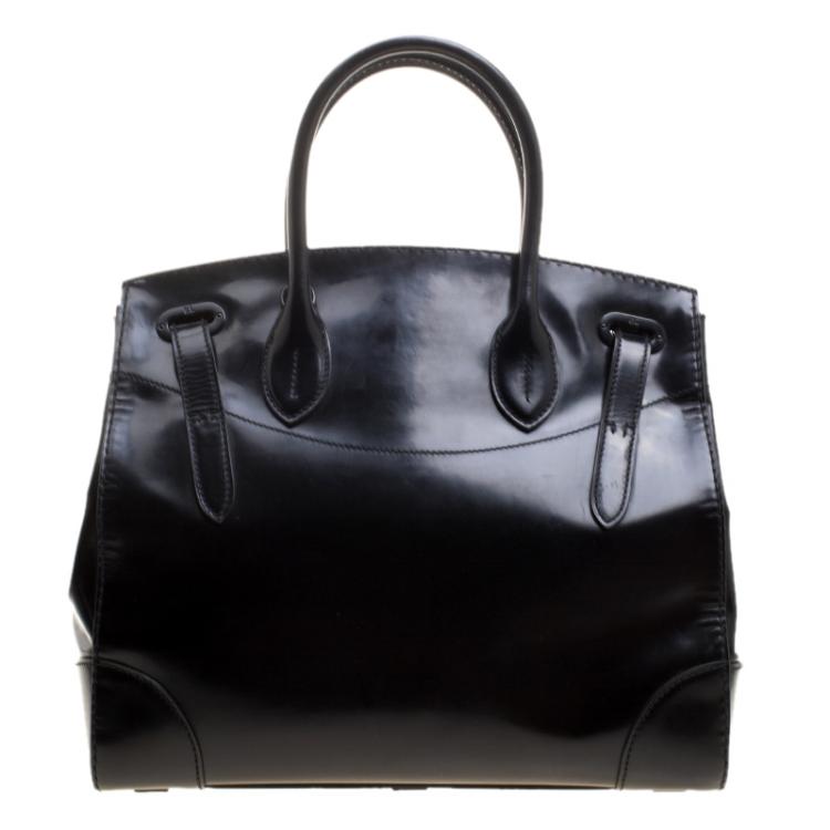 Pre Owned Ralph Lauren Black Patent Leather Ricky Tote