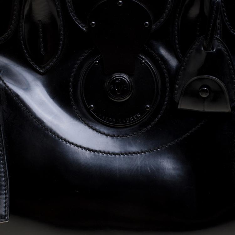 Pre Owned Ralph Lauren Black Patent Leather Ricky Tote