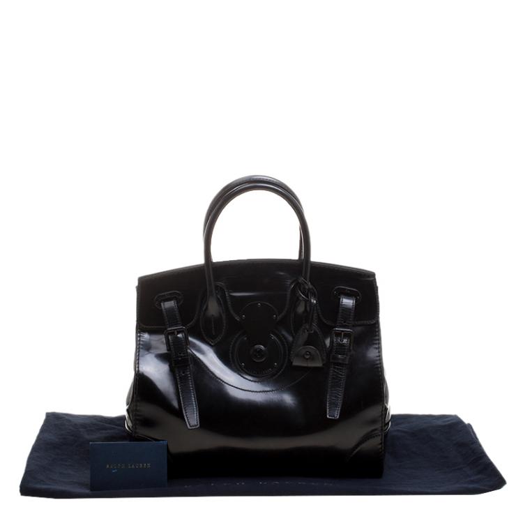 Pre Owned Ralph Lauren Black Patent Leather Ricky Tote