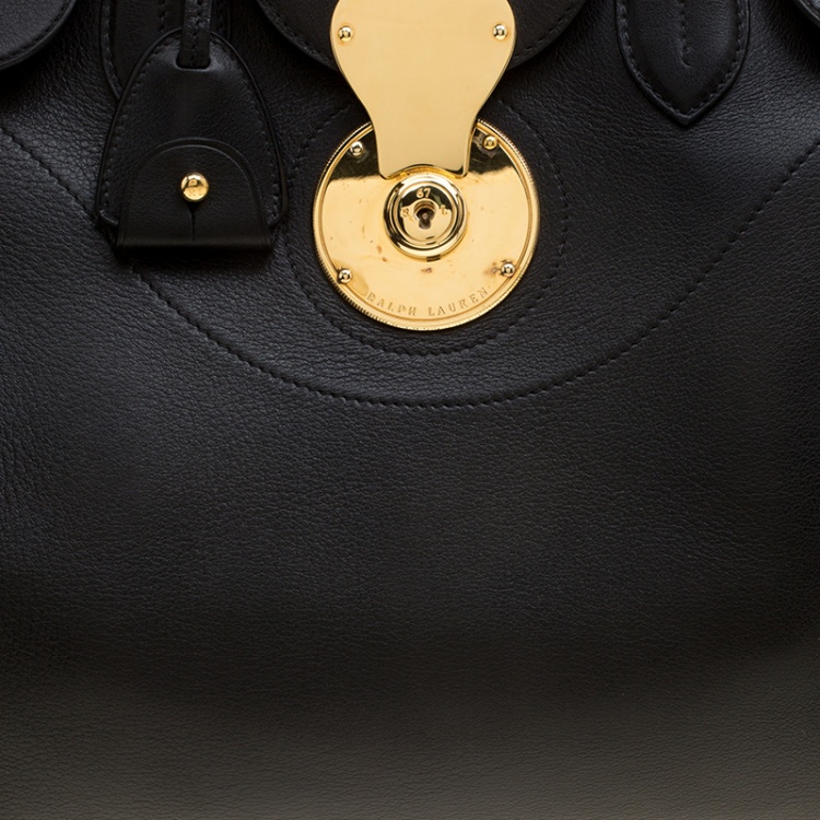 Pre Owned Ralph Lauren Black Leather Ricky Tote 40