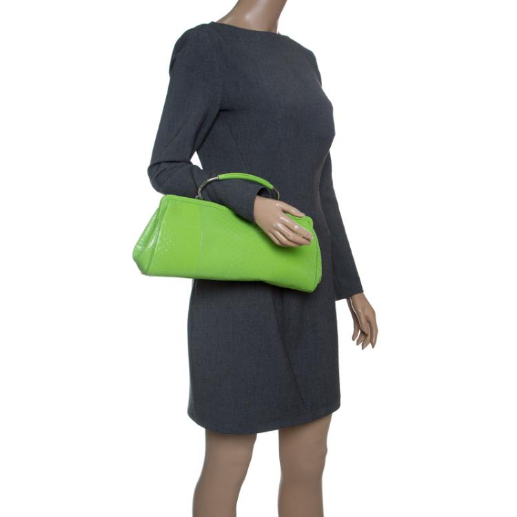 Pre Owned Ralph Lauren Green Leather Clutch Bag