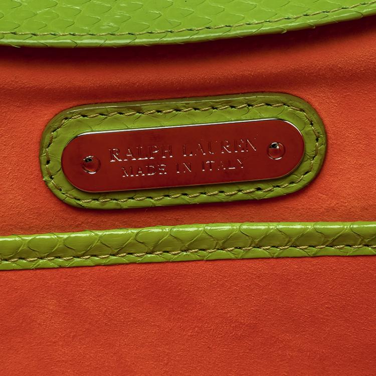 Pre Owned Ralph Lauren Green Leather Clutch Bag
