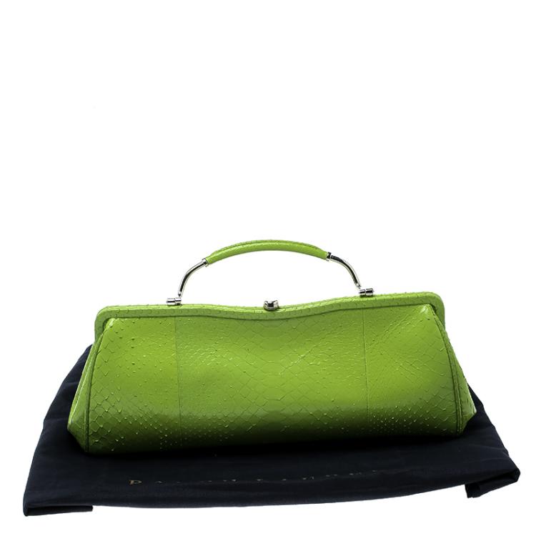 Pre Owned Ralph Lauren Green Leather Clutch Bag