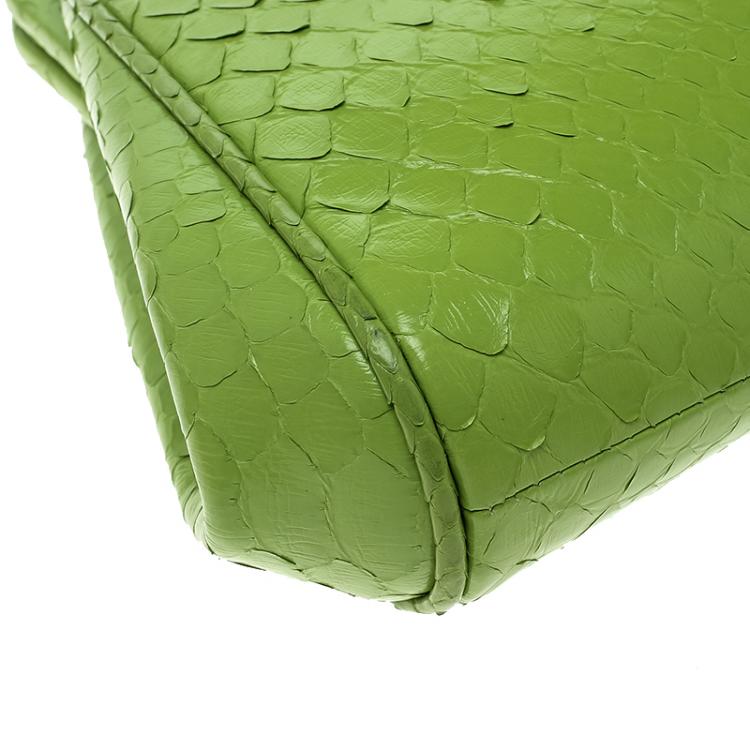 Pre Owned Ralph Lauren Green Leather Clutch Bag