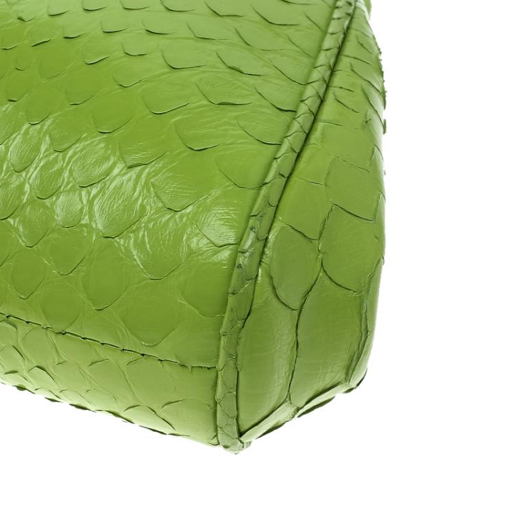 Pre Owned Ralph Lauren Green Leather Clutch Bag