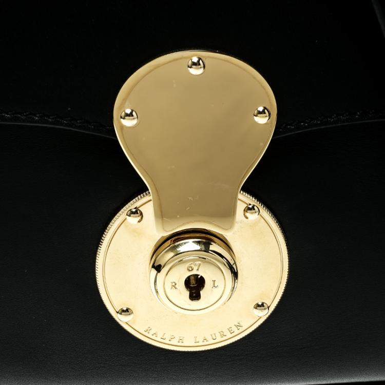 Pre Owned Ralph Lauren Black Leather Ricky Chain Shoulder Bag