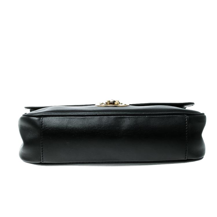 Pre Owned Ralph Lauren Black Leather Ricky Chain Shoulder Bag