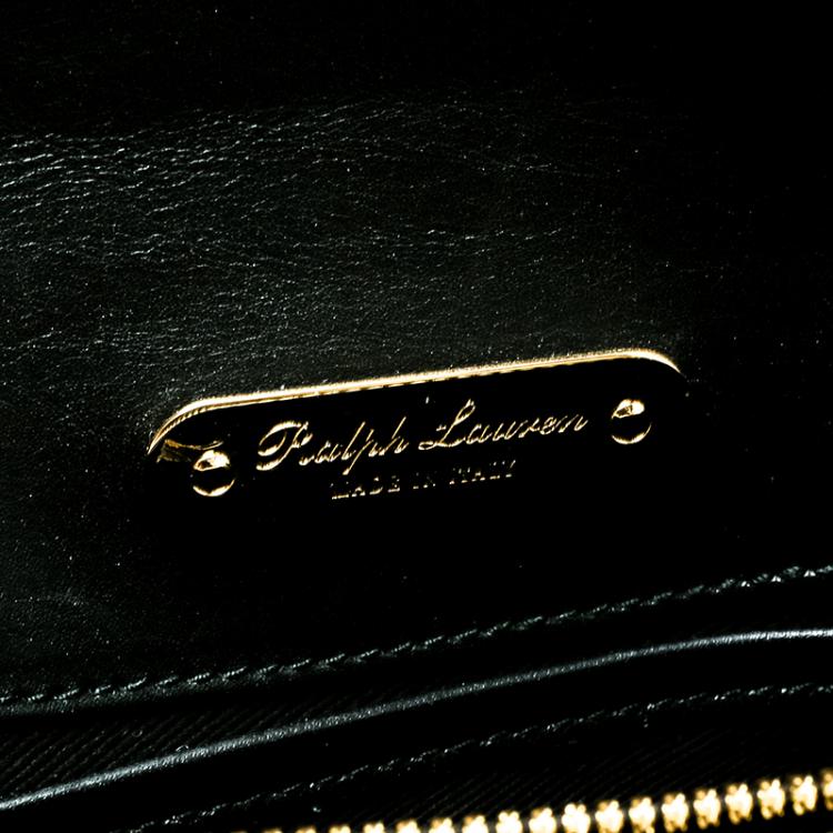 Pre Owned Ralph Lauren Black Leather Ricky Chain Shoulder Bag