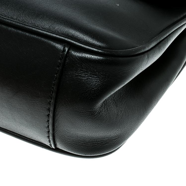 Pre Owned Ralph Lauren Black Leather Ricky Chain Shoulder Bag
