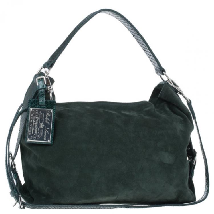 Pre Owned Ralph Lauren Suede Python Feed Bag