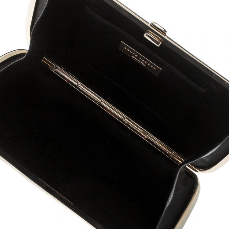Pre Owned Ralph Lauren Gold Plated Metal Crest Clutch