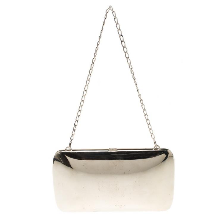Pre Owned Ralph Lauren Gold Plated Metal Crest Clutch