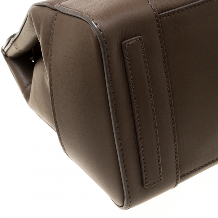 مملوكة مسبقًا Ralph Lauren Dark Beige Leather Ricky Top Handle Bag