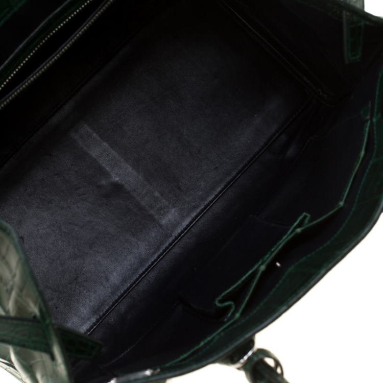 Pre Owned Ralph Lauren Green Alligator Ricky Top Handle Bag