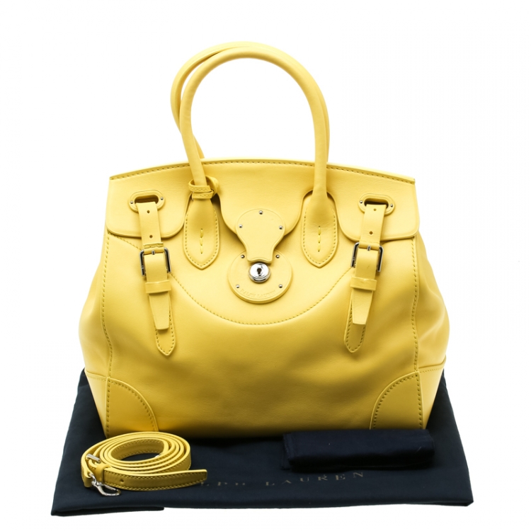 Pre Owned Ralph Lauren Yellow Soft Leather Ricky 33 Tote