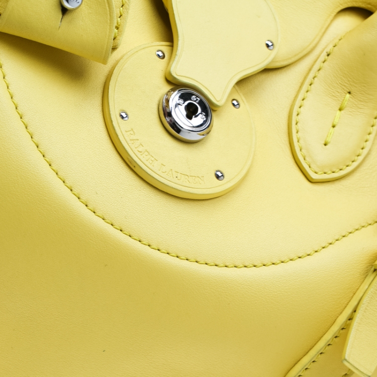 Pre Owned Ralph Lauren Yellow Soft Leather Ricky 33 Tote