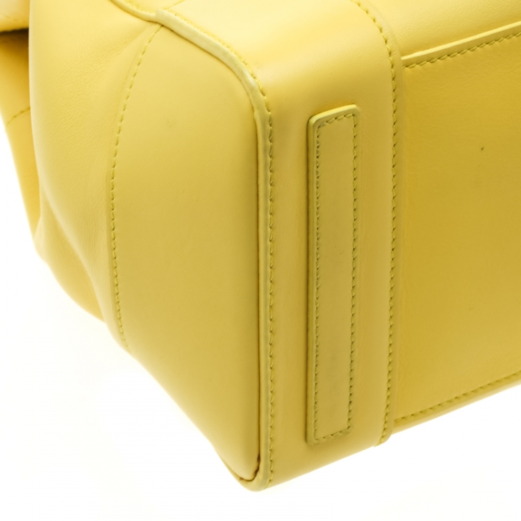 Pre Owned Ralph Lauren Yellow Soft Leather Ricky 33 Tote