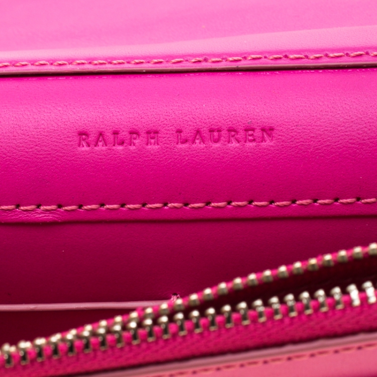 مملوكة مسبقًا Ralph Lauren Pink Leather Mini  Vachetta Stirrup Crossbody Bag