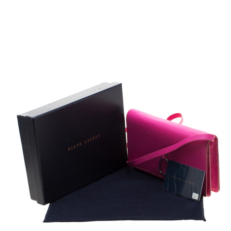 مملوكة مسبقًا Ralph Lauren Pink Leather Mini  Vachetta Stirrup Crossbody Bag
