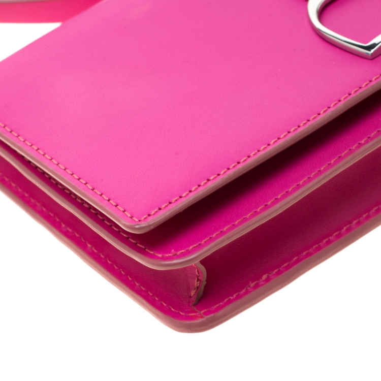مملوكة مسبقًا Ralph Lauren Pink Leather Mini  Vachetta Stirrup Crossbody Bag
