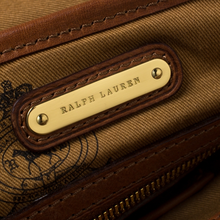 Pre Owned Ralph Lauren Tan Leather Crossbody Bag