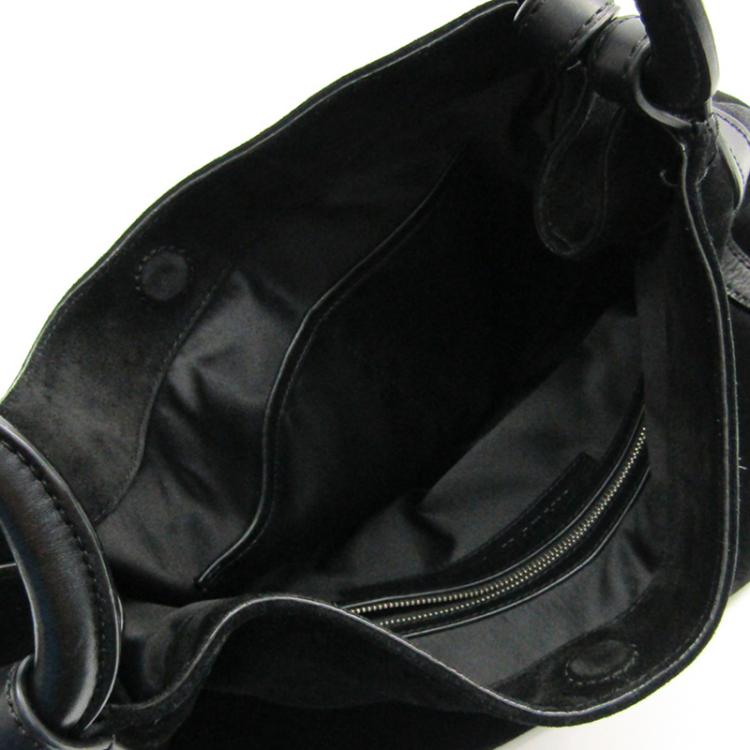 Pre Owned Ralph Lauren Black Nubuck Leather Shoulder Bag