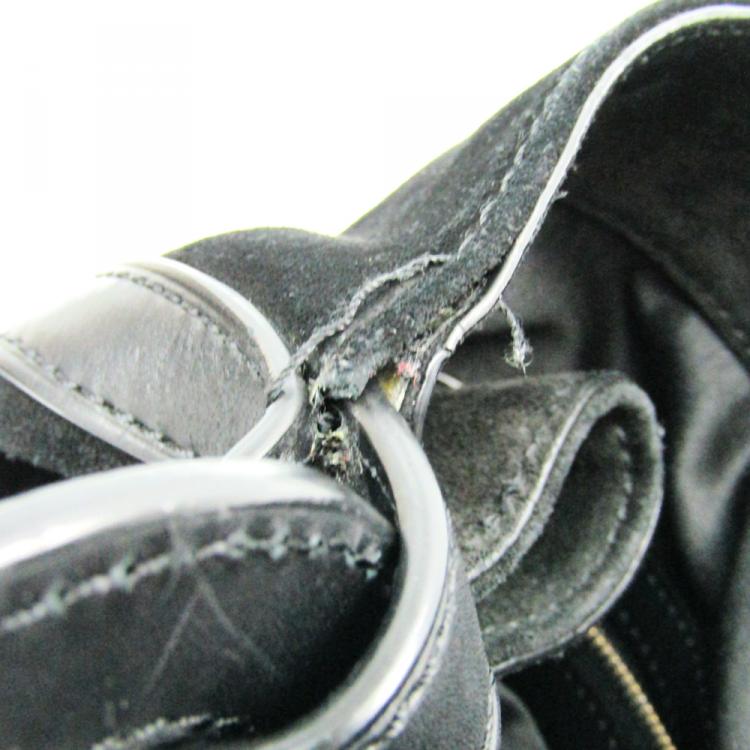 Pre Owned Ralph Lauren Black Nubuck Leather Shoulder Bag