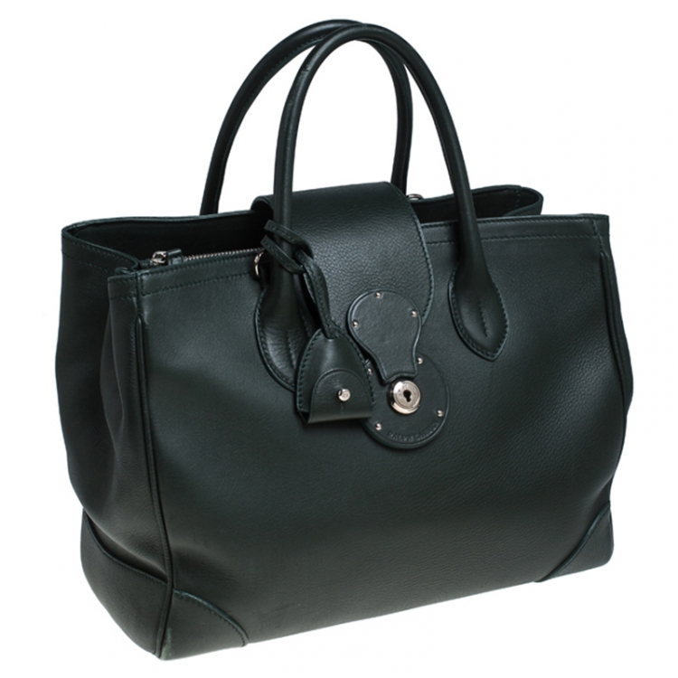Pre Owned Ralph Lauren Green Leather Ricky Tote