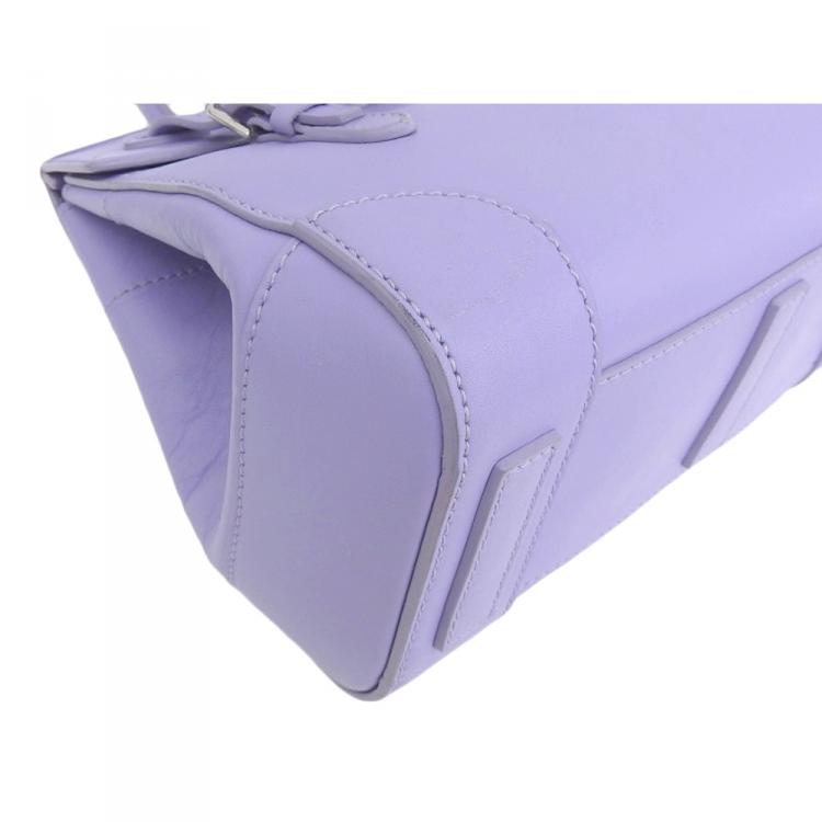 Pre Owned Ralph Lauren Light Purple Leather Ricky Shoulder Bag