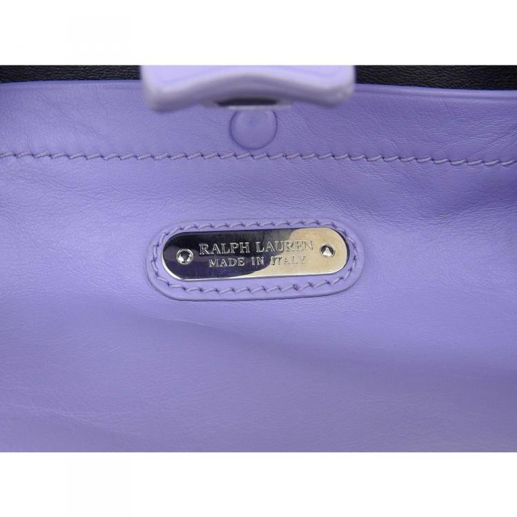 Pre Owned Ralph Lauren Light Purple Leather Ricky Shoulder Bag