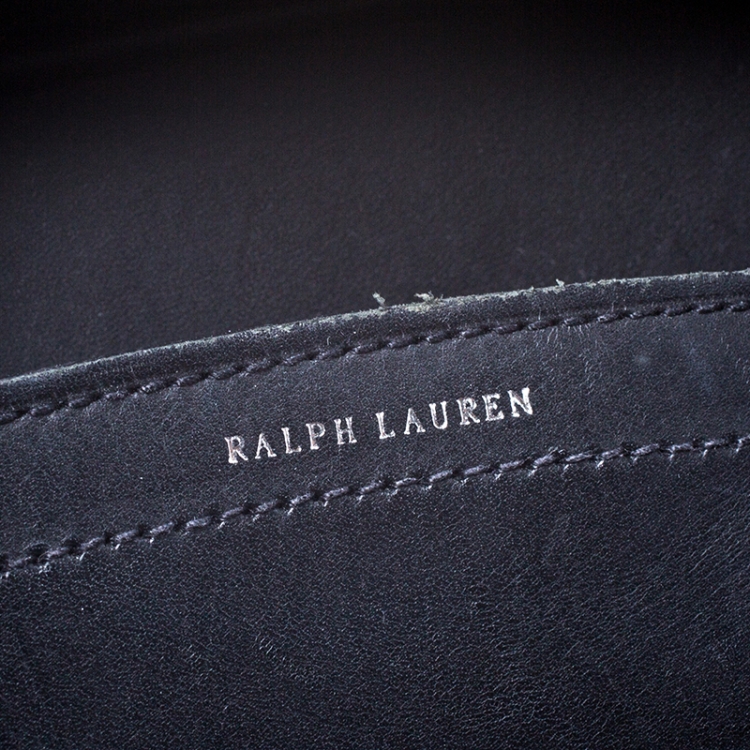 Pre Owned Ralph Lauren White/Black Canvas and Leather Ricky Tote