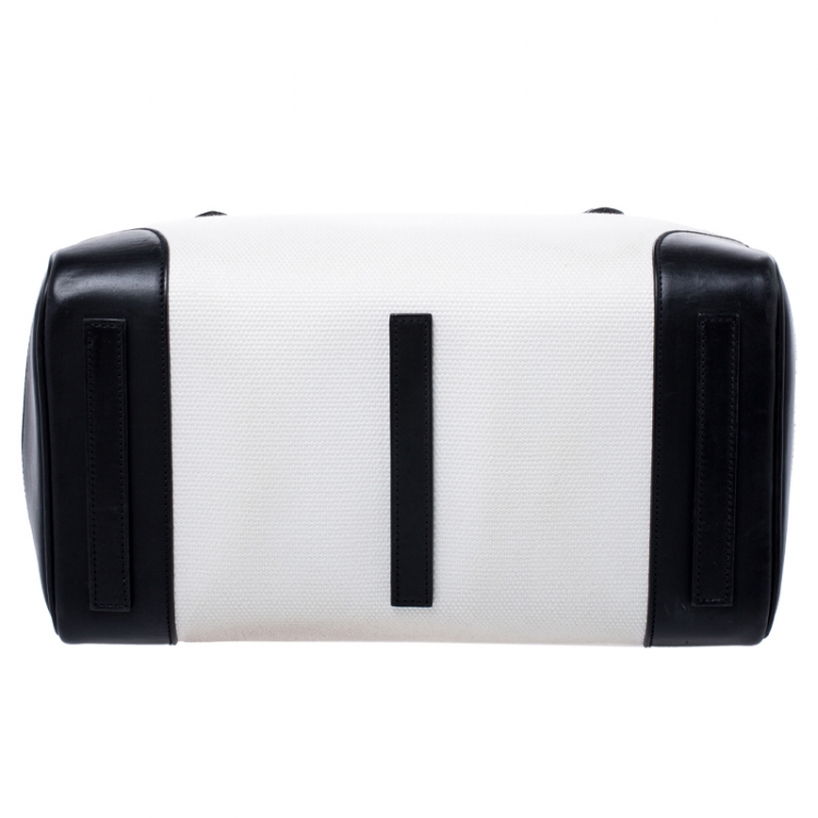 Pre Owned Ralph Lauren White/Black Canvas and Leather Ricky Tote