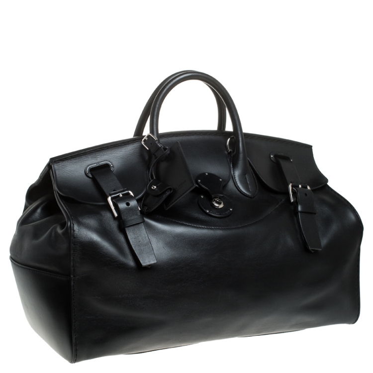 Pre Owned Ralph Lauren Black Leather Ricky Suitcase
