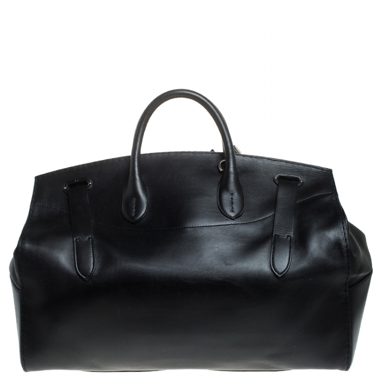 Pre Owned Ralph Lauren Black Leather Ricky Suitcase