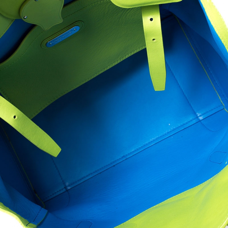 Pre Owned Ralph Lauren Neon Green Leather Ricky Tote