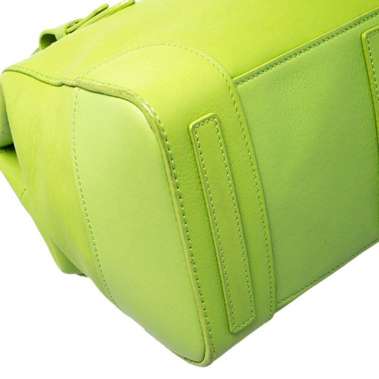 Pre Owned Ralph Lauren Neon Green Leather Ricky Tote