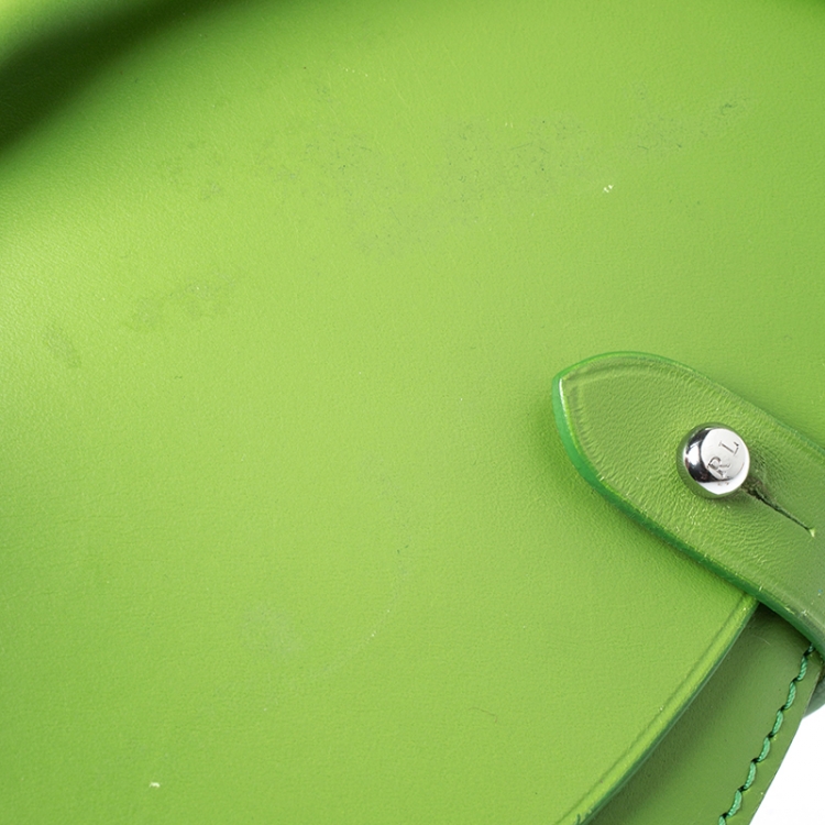 Pre Owned Ralph Lauren Green Leather Saddle Crossbody Bag