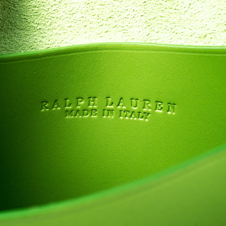 Pre Owned Ralph Lauren Green Leather Saddle Crossbody Bag
