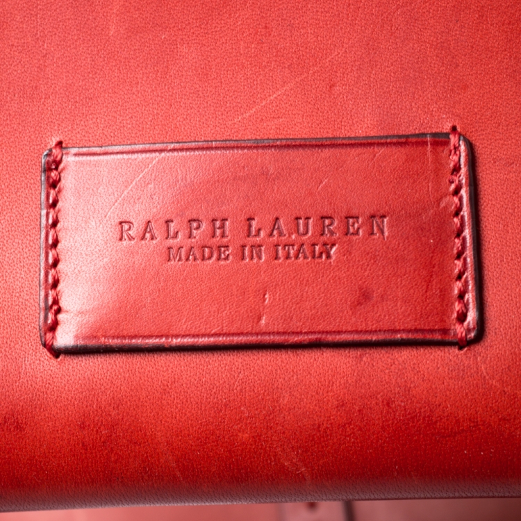 Pre Owned Ralph Lauren Red Leather Proprietor Tote