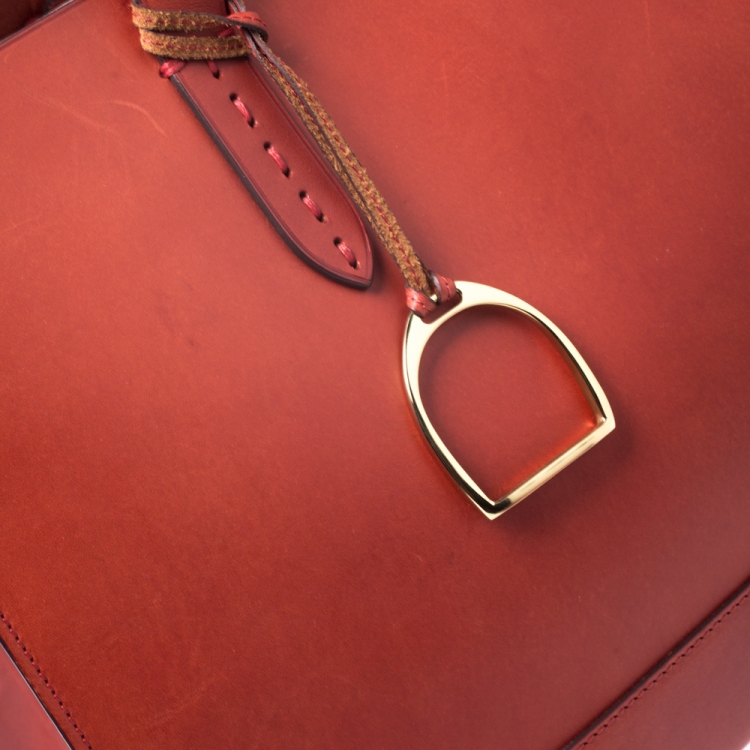 Pre Owned Ralph Lauren Red Leather Proprietor Tote