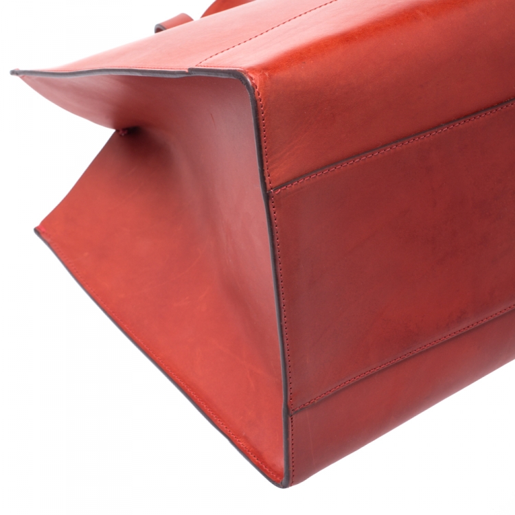Pre Owned Ralph Lauren Red Leather Proprietor Tote